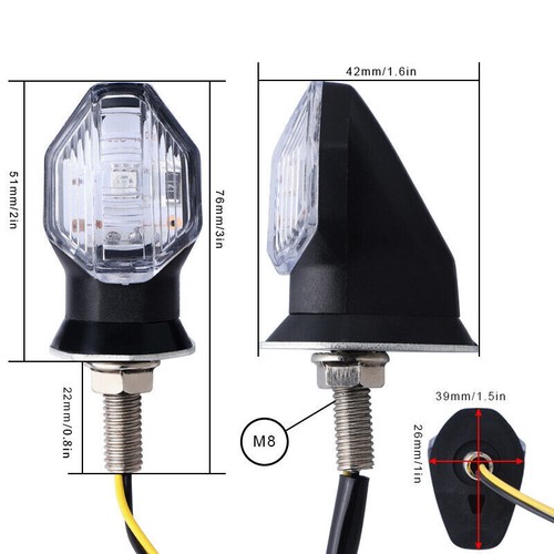 Mini indicador de giro LED de motocicleta luz intermitente ámbar para Kawasaki Honda - Imagen 5 de 12