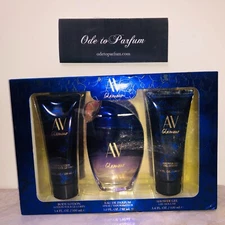 AV Glamour PASSIONATE Perfume Gift Set Adrienne Vittadini 3oz 3pc EDP Lotion Gel