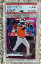 🔥2020 Panini Prizm MLB Baseball #181 Yordan Alvarez Purple Prizm PSA 10 Pop 7🔥