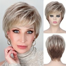 Chic Short Layered Curly Wig With Bangs For Women Heat Resistant Synthetic Hair