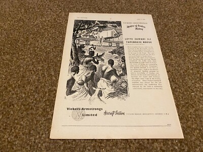 AC27 ADVERT 11X8 VICKERS - ARMSTRONG - LETTE ZAWADI ILI TUPENDEZE NDEGE