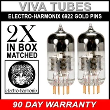 Brand New Electro-Harmonix 6922 E88CC GOLD PINS Matched Pair (2) Vacuum Tubes