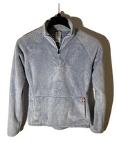 The North Face Women  s M 1/4 Zip High Pile Fleece Jacket Kangaroo Pocket-Lt Blue
