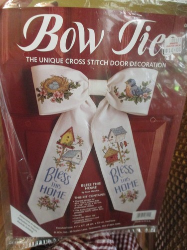 Bow Ties 08111** BLESS THIS HOME** Cross Stitch Door Decoration Kit Joan Marchie