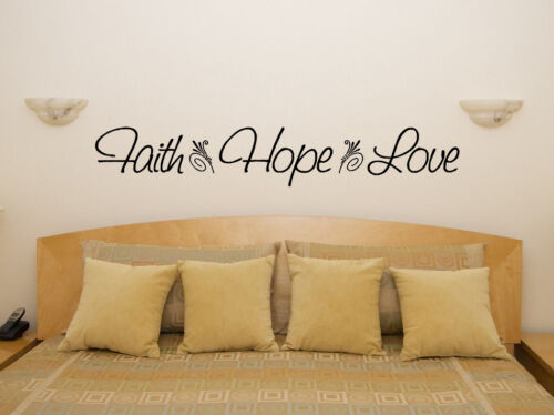 Faith Hope Love Bedroom Living Dining Room Decal Wall Art Sticker Picture Motto