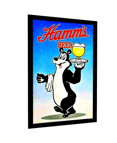 Hamm's Beer Sticker Decal Sign Vintage Replica  Hamm's Bear Drinking Brew 4 Size