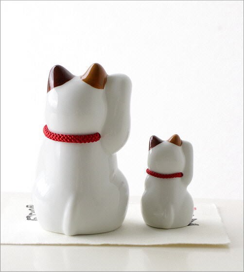 Maneki Neko Lucky Cat Family Set Ceramic Figurines Japanese Made in Japan