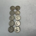 [Lot of 10] Walking Liberty, Ben Franklin, Kennedy Half Dollar - 90% Silver Coin