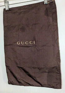 Sac à poussière Gucci marron et métal doré 11x16" sac à main chaussures sac à main housse de rangement A+ !