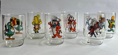 Vintage 1977 Kellogg's Cereal Character Collector Series Set Of 6 Glasses