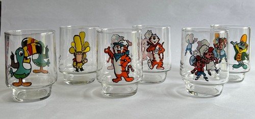 Vintage 1977 Kellogg's Cereal Character Collector Series Set Of 6 Glasses
