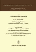 Untersuchung des Einflusses Der StröMungsgeschwindigkeit, Des...