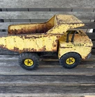 Vintage TONKA 1970s Mighty Dump Truck XMB-975 Pressed Steel Yellow Original