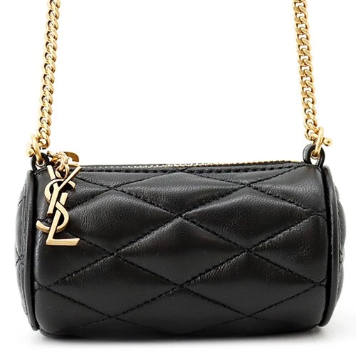SAINT LAURENT PARIS Micro Tube Bag Size Ultramicro Lambskin Black 796296 AAA...