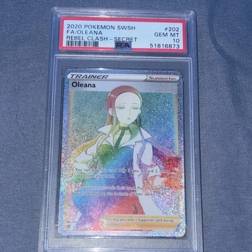 Pokémon TCG Rebel Clash Oleana 202/192 Secret Rare Full Art Holo PSA 10