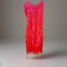 Spirit Red Flapper Costume Dress, Fringe Detail, Theme Flapper, Size XS