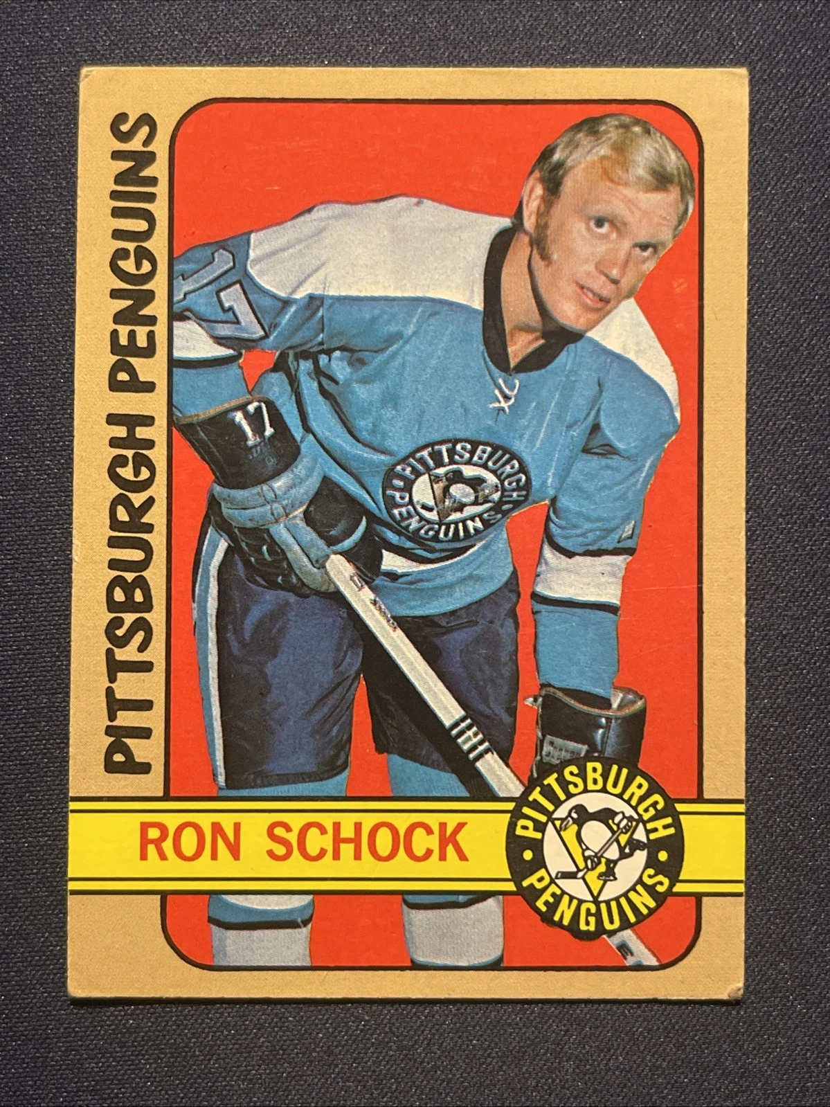 1972-73 Topps Ron Schock Pittsburgh Penguins Hockey Card #59 🏒🥅