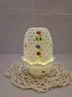 Vintage Fenton White Milk Glass Hobnail Fairy Lamp Light Two-Piece One Of A Kind