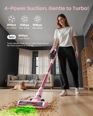 Trucozie T553 Cordless Vacuum Cleaner, 60 Kpa Suction, 70 Min Run
