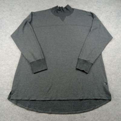 LL Bean Shirt Women 3X Gray Long Sleeve Mock Neck Tunic Top Casual Stretch
