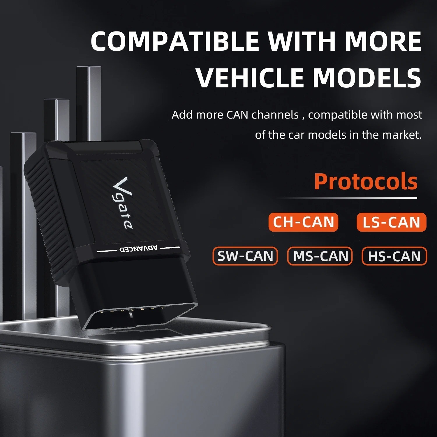 Vgate Vlinker MS Bluetooth OBD2 Scanner for 12V / 24V All Systems Diagnostic Too