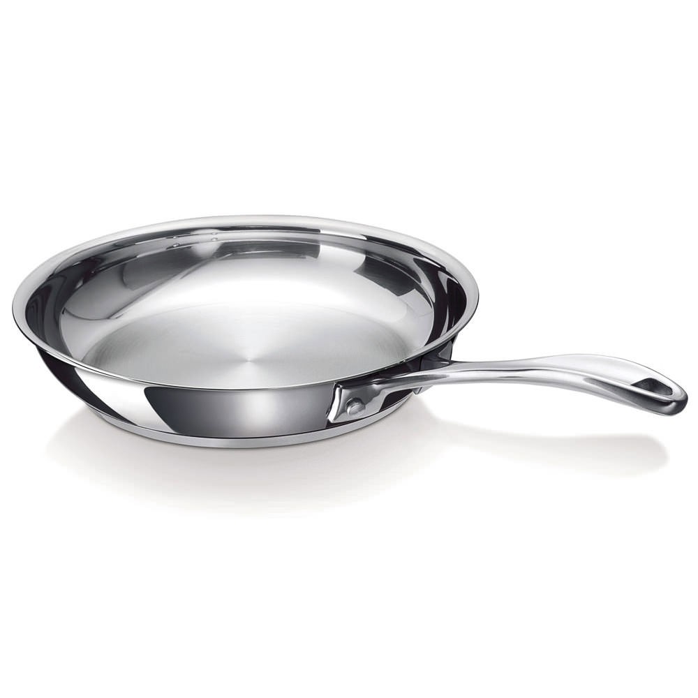 Poêle Chef Lisse 26 cm en inox BEKA, répartition thermique homogène en acier inoxydable