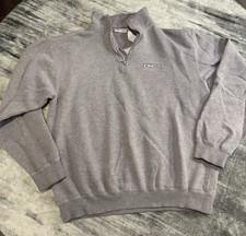 Vintage 90 s Reebok Mens Gray 1/4 Zip Pullover Sweatshirt Logo Fleece Sz Medium