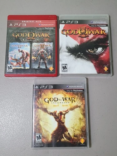 PS3 God of War Lot of 3 - I & II Collection, III, & Ascension Tested