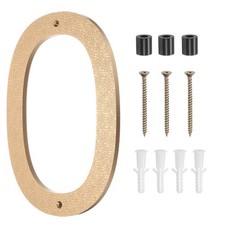 10 Inch Modern House Numbers for Outside with Nail Kit Gold Number 0 