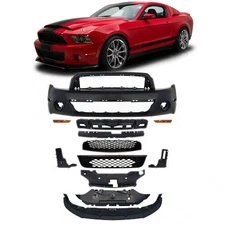 Fits 2010-2014 Ford Mustang Front Bumper Cover GT500 Style Conversion w/ Grille