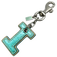 COACH leather keychain bag charm accessory initial I alphabet an15