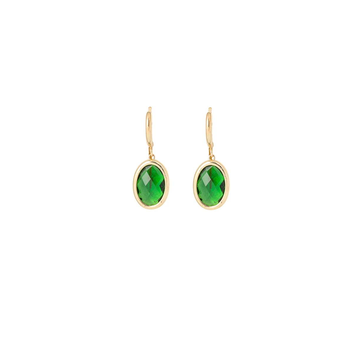 Orecchino con cristalli verdi - Vendita Gioielli in Argento 925 - Le