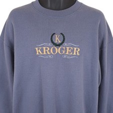 Vintage Kroger Sweatshirt Mens Size XL Blue 90s Grocery Store Made In USA
