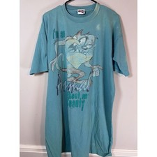 Vintage 1995 Looney Tunes Taz Tasmanian Devil T-Shirt Teal One Size Fits All