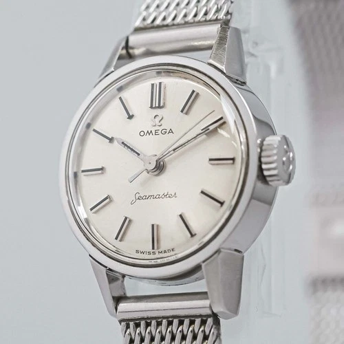 Vintage 1961 *NEAR MINT* OMEGA Seamaster Cal.252 Hand Winding Silver 21mm Ladies
