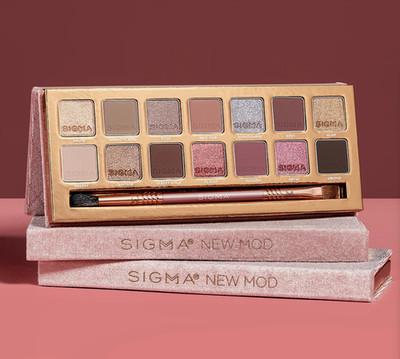 Sigma Beauty New Mod 14 Pan Eyeshadow Palette With Dual Ended Brush - NEW