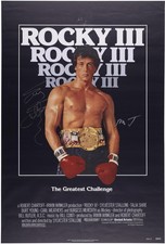 Sylvester Stallone and Mr. T Rocky III Autographed 24" x 36" Movie Poster
