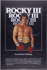 Sylvester Stallone and Mr. T Rocky III Autographed 24" x 36" Movie Poster