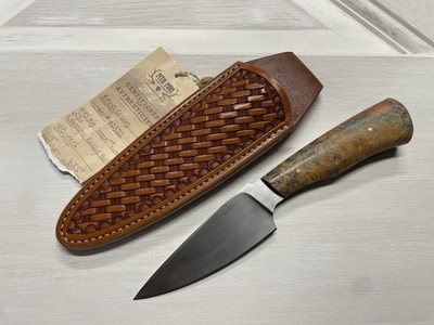 Kevin Casey Hunter 1075 High Carbon steel w/ Harmon Dyed Stabilized Burl Handle
