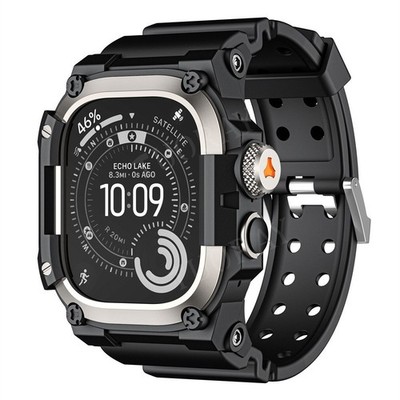 For Apple Watch Ultra 3/2/1 49mm Silicone Band Strap + Heavy Duty Bumper Case