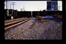 Railroad Slide - Detroit Toledo & Ironton Box Cars Crossing 1981 Carleton MI