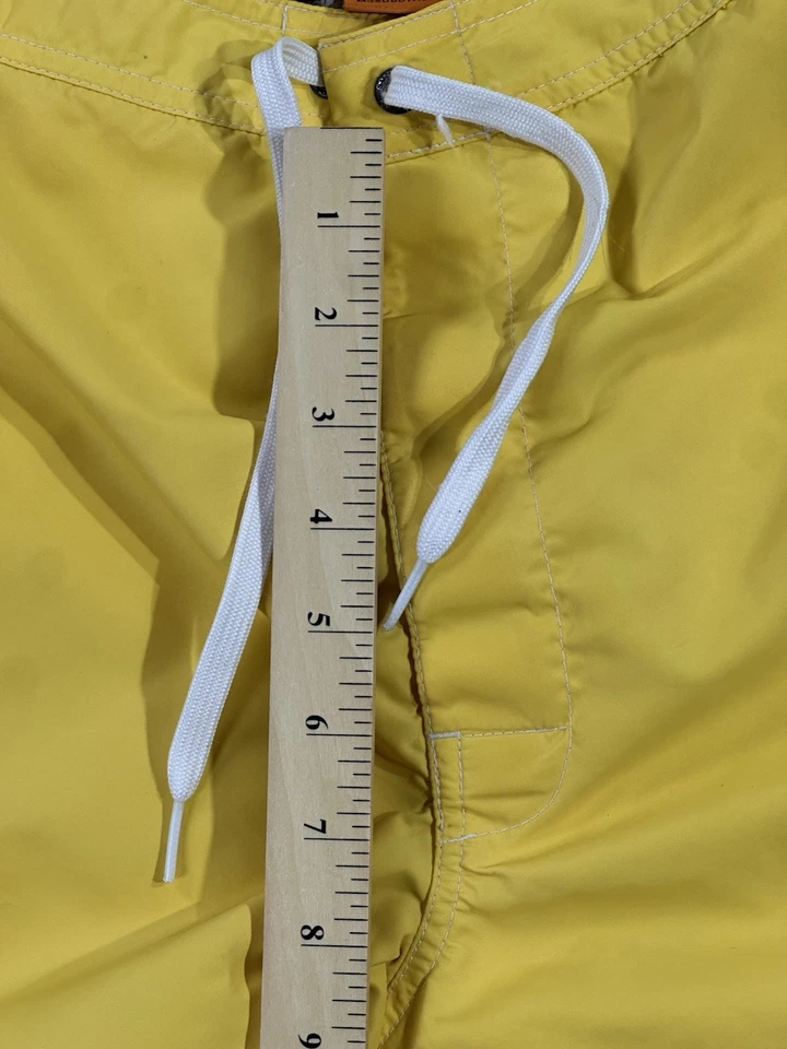 Sundek Board Shorts Swim Trunks 36 Yellow Rainbow Stripe Retro Surf Style - Image 4 of 4