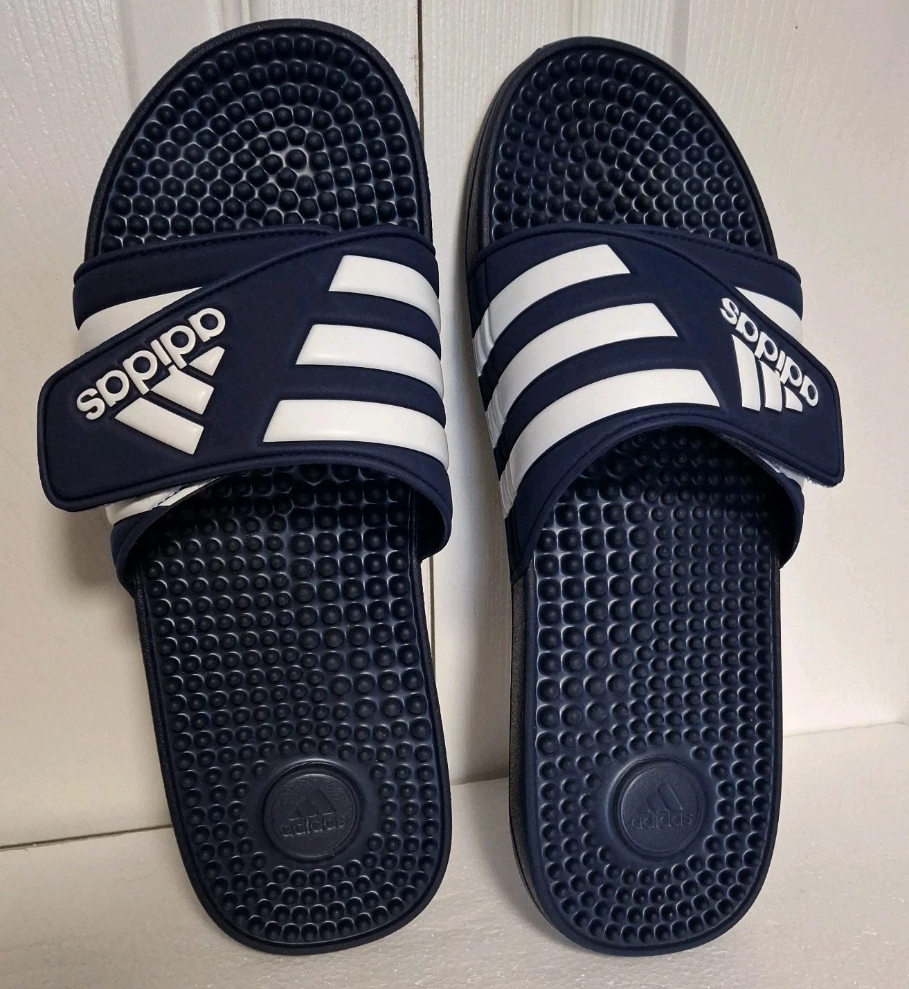 Adidas Sandali Uomo 11 Adissage Casual Slip On Slides F35580 Nero Bianco Ballerine