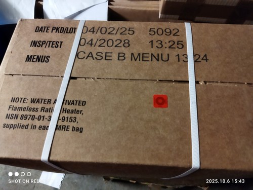 Port offert ! CAISSE Ration de combat USA MRE 12 MENUS CASE B INSPECTION 2028 - Photo 2/3