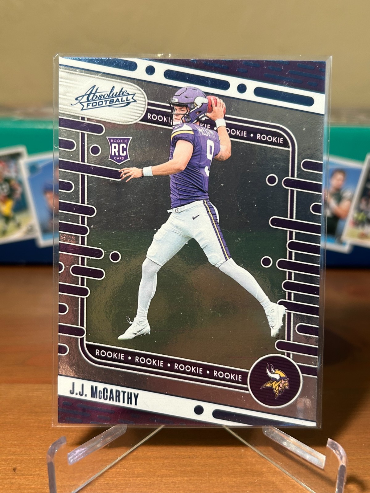 2024 Panini Absolute - J.J. McCarthy #110 (RC) Blue Foil Minnesota Vikings
