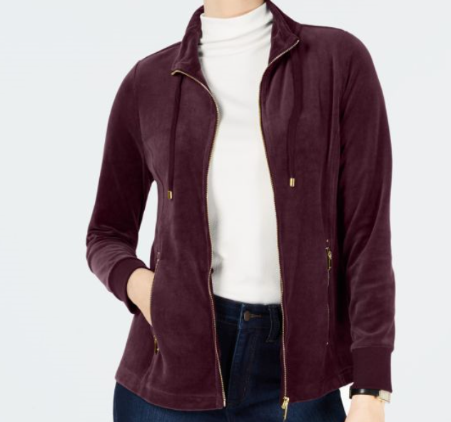 Women's Charter Club Velour Sport Jacket, Purple, Size: L- NWT | eBay