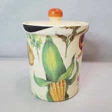 La Primula SRL Made in Italy Medium Canister with Lid Colorful Vegetables 5 1/4"