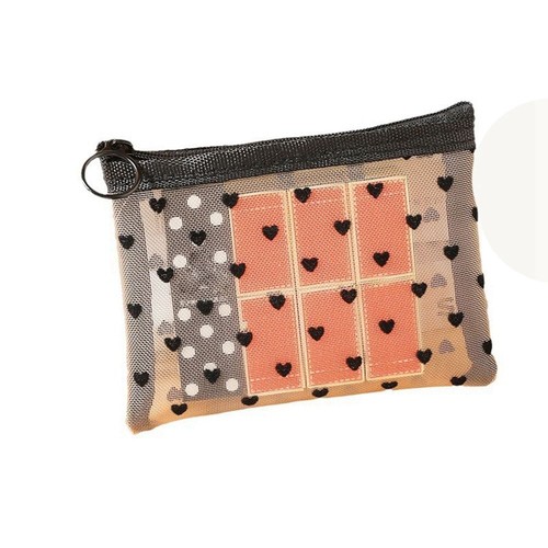 Heart Transparent Mesh Makeup Bag Ladies Toiletry Storage Bag - Picture 8 of 22