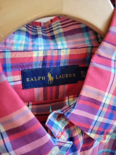 Ralph Lauren Mens Red Blue Plaid Button Down Shirt Size XL Preppy old money - Picture 3 of 6