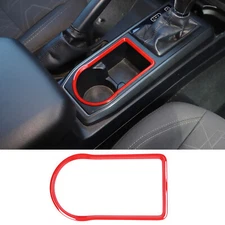ABS Red Center Console Cup Holder Bezel Trim Cover For Toyota Tacoma 16-22